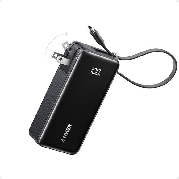 Anker Nano 3in1 Portable Charger 10000mAh USB C Foldable Plug 30W Power Bank - Picture 1 of 6